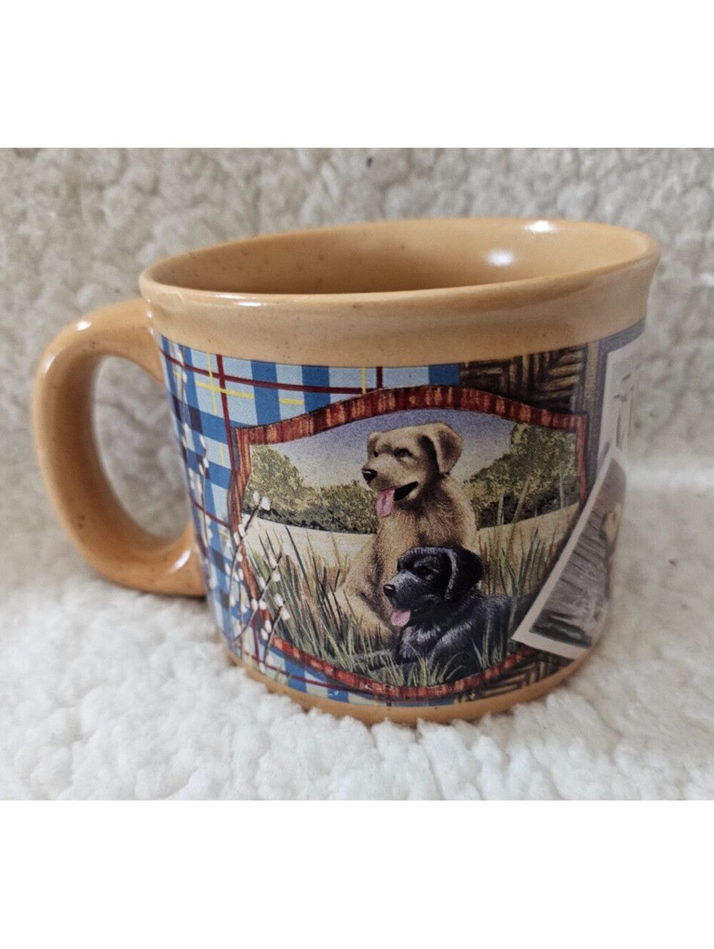 Vintage Russ Berrie Hunting Dogs Coffee Mug Cup Labrador Retrievers 14oz #12834